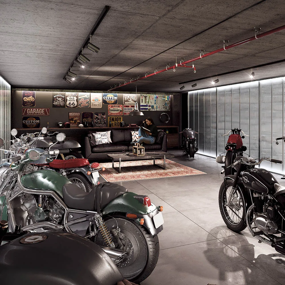 Night exterior render garage project