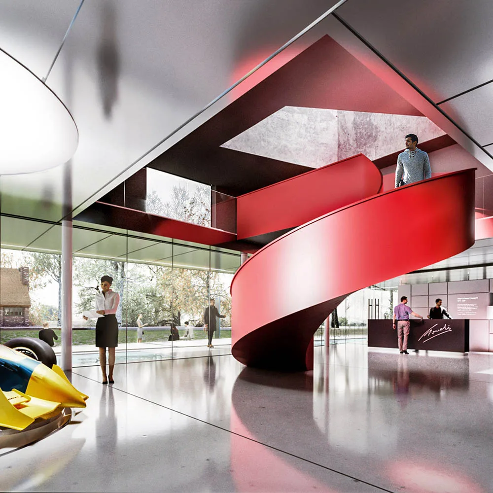 Brick facade architectural render by Imabox